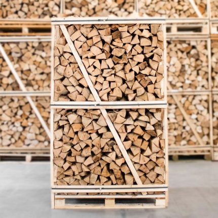 Brennholz Buche 33 cm – Palette 900 kg (kammergetrocknet, gespalten)